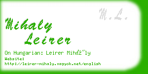 mihaly leirer business card